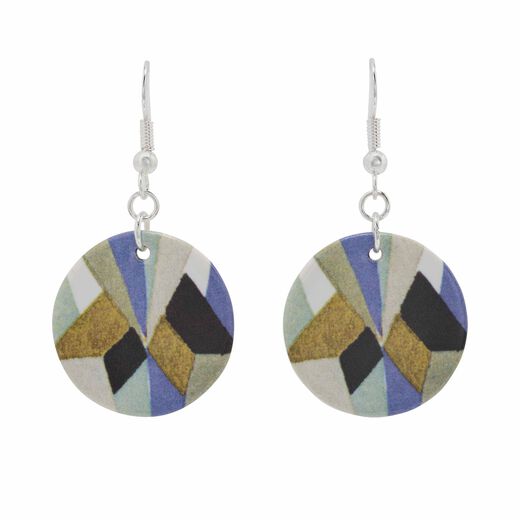 Art Deco ceramic hook earrings